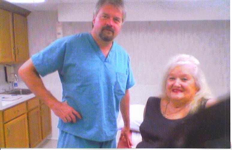 Mom & her Dr. that done her hernia surgery